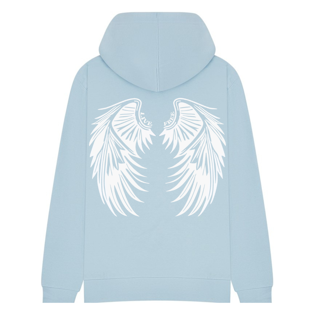 'live free' wings hoodie