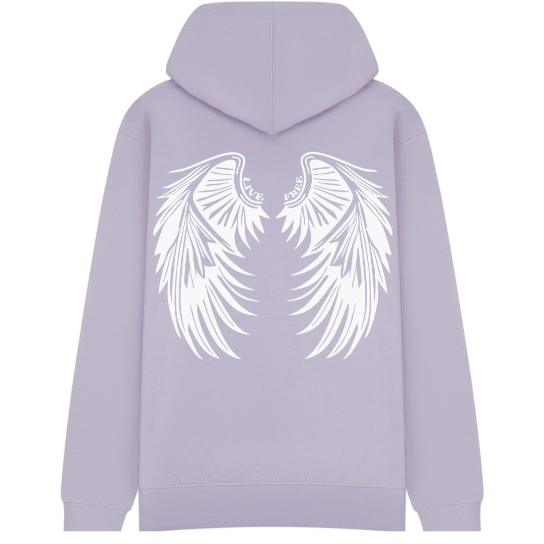 'live free' wings hoodie